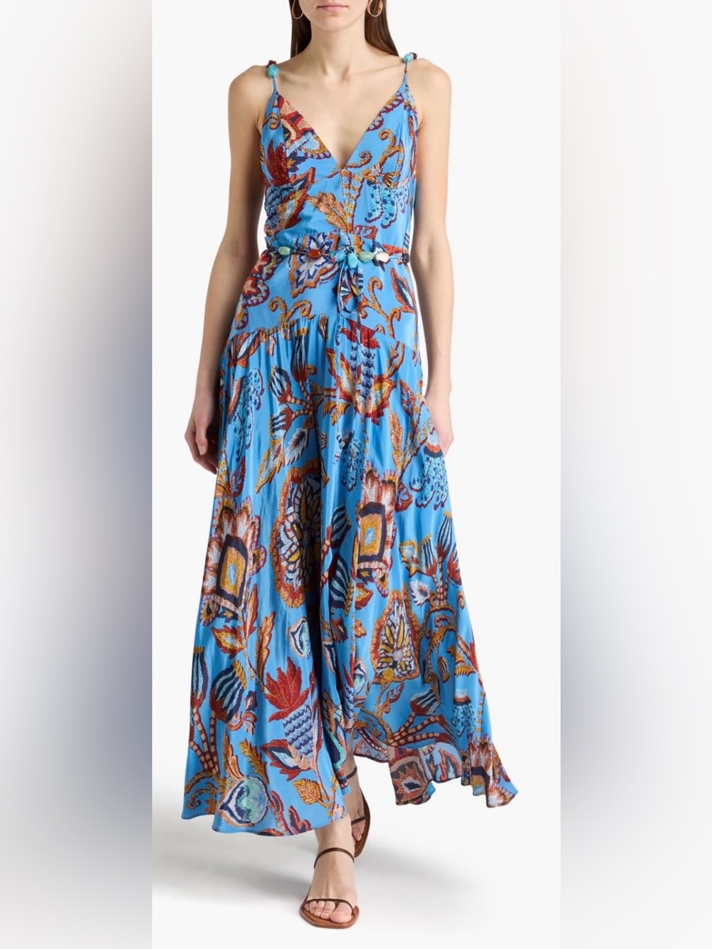 FARM Rio Blue Floral Print Maxi Dress - Picture 2 of 10